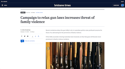 Gun laws campaign increase threat image